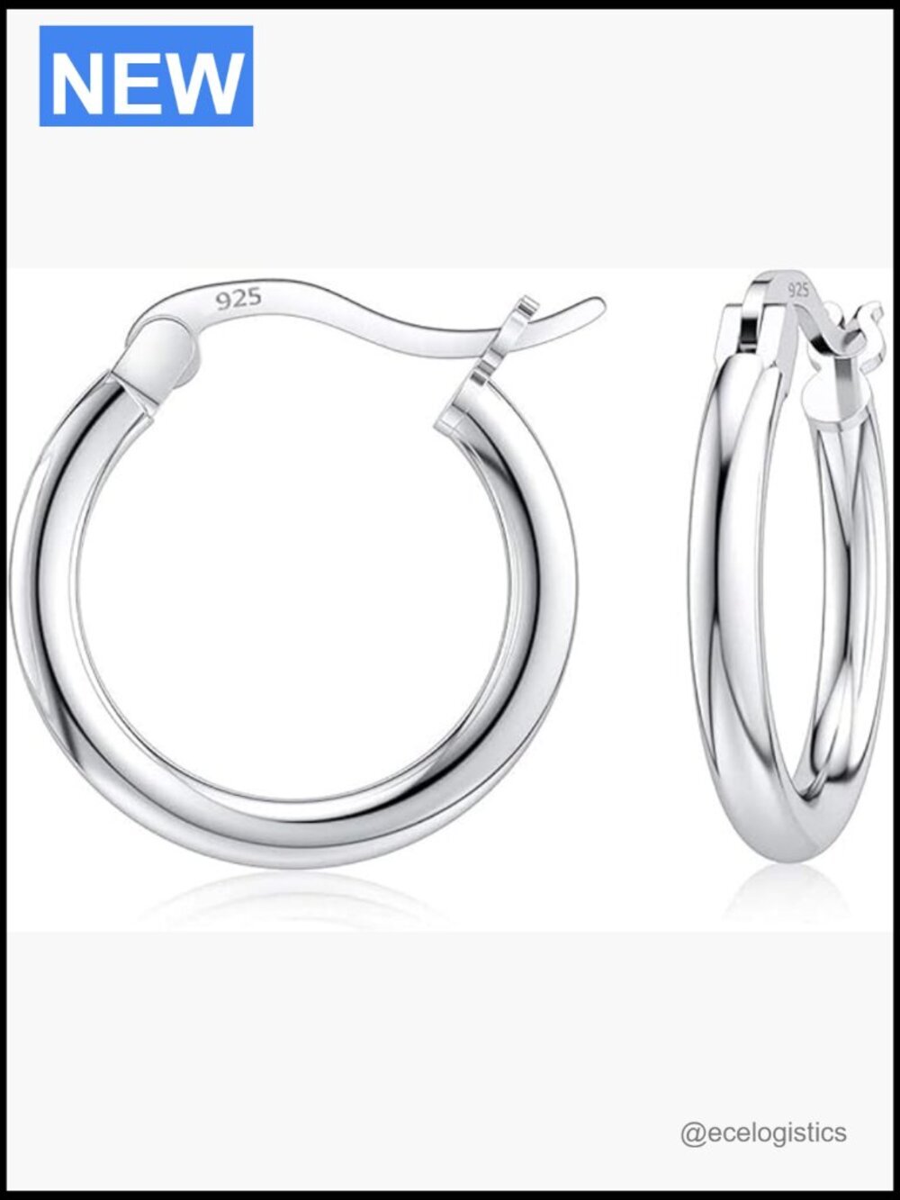 925 Sterling Silver Round Hoop Earrings 10-25mm Hypoallergenic